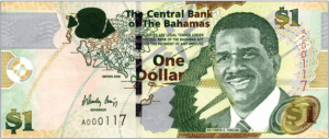 BSD Bahamian Dollar Foreign Currency Exchange In Los Angeles   2005 2009 CRISP 1 BSD Bahamian Dollar Note Front 300x127 